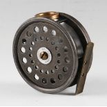 J S Sharp Aberdeen Reel: Perfect style 3.5” with smooth brass foot, perforated face with brass rim