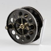 Allcock Aerial Centrepin reel, 3.75” diameter reel, twin black handles, 6 spoke with tension