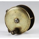 J Bernard & Son Makers 4 Church Place London brass salmon reel c.1860: 3.5” dia foot filed both