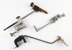 Collection of Fly Tying Vices (3) – 3x adjustable table clamp vices to incl a C Farlow & Co Ltd