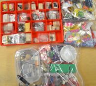 Large collection of Fly Tiers tools, vice, materials and hooks – including a large stacking box of