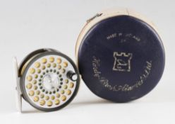 Hardy “The Flyweight” alloy trout fly reel: 2.5” dia with reversible U shaped line guard, smooth