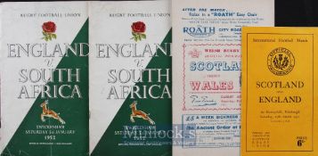 1952 Rugby Programme Selection (4): pair of Twickenham issues for the South African Springboks’ 8-
