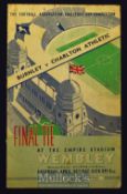 1947 FA Cup Final match programme Burnley v Charlton Athletic. Fair.