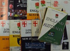 1958-1997 Tourist Rugby Programmes in England (31): Fine collection from Club, Representative and