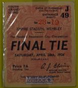 1934 FA Cup final Manchester City v Portsmouth football match ticket 28 April