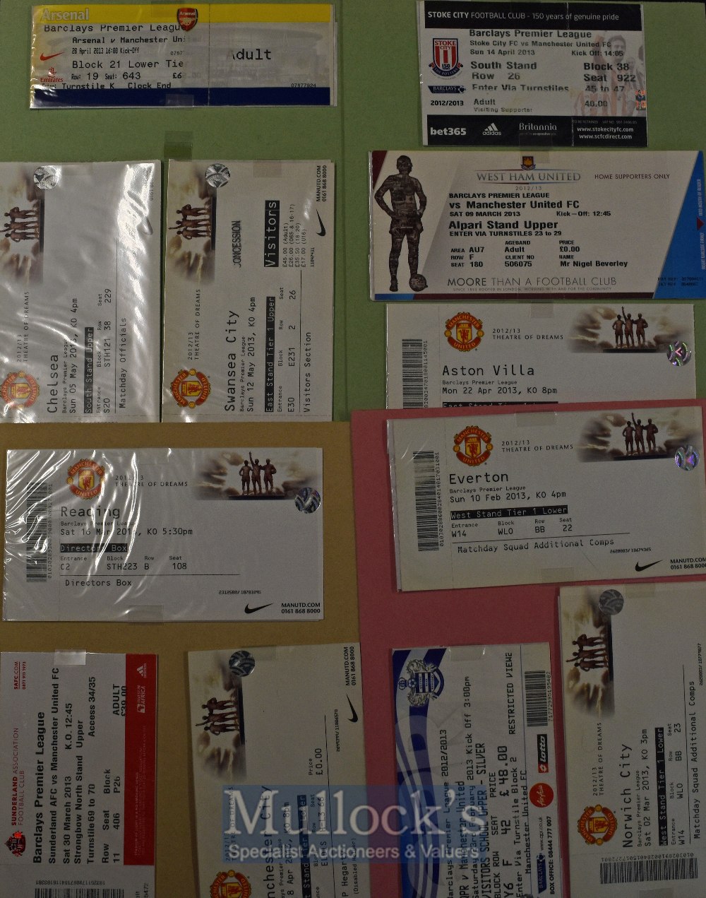 2012/13 Sir Alex Ferguson~s last season Manchester Utd premier league match tickets homes (18) and