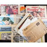 Rugby Miscellany 1950-2000s (Qty): Approx 30 items, mostly commemorative newspapers & supplements
