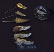NZ Rugby Badge Selection (7): Silver fern butterfly clip or lapel pin stick type, one clearly