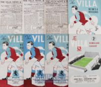 Aston Villa home programmes 1946/47 Charlton Athletic, 1947/48 Manchester Utd (FAC), Manchester