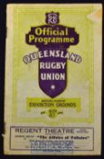 Very Rare 1934 NZ All Blacks Rugby Tour to Australia Programme ?v Queensland: Edge nibbles and a