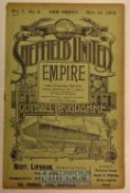 1903/04 Sheffield United v Liverpool Football Programme date Nov 14 missing staple, light staple