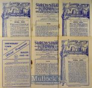 Shrewsbury Town v Hull City football programme 1947/48 plus 1949/50, v Rotherham Utd 1945/46, 1947/