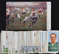 Rugby Cigarette and Postcard Selection: All coloured: Varsity Match postcard, ‘Football