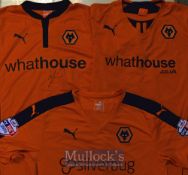 2013/2016 Wolverhampton Wanderers Home Football Shirt Selection to include 3x gold coloured