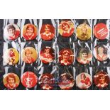 Collection of 1970~s Manchester Utd metal badges approx. 75mm diameter, featuring the United