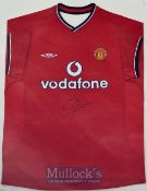 Roy Keane Signed Manchester United Football Shirt a home shirt, signed in ink to the front,