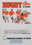 1983 Spain v Wales Signed Rugby Programme: Attractive issue for Wales’ five-match tour in May