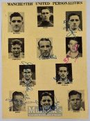 1954/55 Manchester United ~Busby Babes~ Football Autographs to include Duncan Edwards, Tommy Taylor,