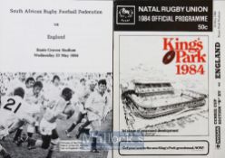 1984 Pair of England in South Africa Rugby Programmes (2): Clean, detailed pair of issues for the