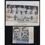 1957 Autographed Rugby Photo Press Cuttings (2): Well-worn but interesting items, the England XV v