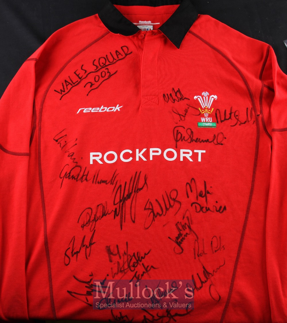 2003 Wales Rugby Squad Signed Jersey: Mint with tags, Official WRU Team Merchandise, a large scarlet