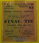 1950 FA Cup final Arsenal v Liverpool match ticket. Good.