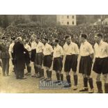 1944 Press photograph of FA Services XI team (that beat Belgium) 1st October 1944 Note from