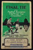 1933 FA Cup final match programme Everton v Manchester City 29 April 1933. Fair-Good.