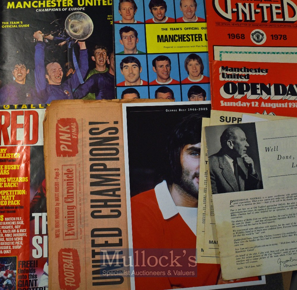 Manchester Utd football publications to include 1968 Champions of Europe, 1968 Manchester Utd team~s