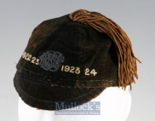 1922-3 Rugby Honours Cap, possibly for Berkhamstead School: also embroidered for 23-24, originally