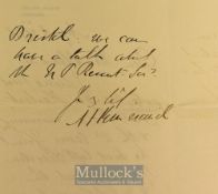 Lord Kinnaird (1847-1923) Principal of The Football Association and a leading footballer Signed