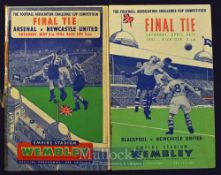 1951 FAC final match programme Newcastle Utd v Blackpool; 1952 FAC final match programme Newcastle