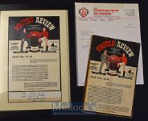 1957/58 Framed Manchester Utd v Sheffield Wednesday 19 February 1958 FA Cup match programme; comes