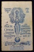 1921 FA Cup final football programme Tottenham Hotspur v Wolverhampton Wanderers at Stamford