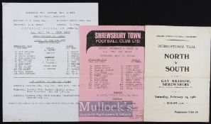 1968/69 Shrewsbury Town youth v Wolverhampton Wanderers youth FA Youth Cup 1st round football