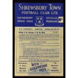 1960/61 Shrewsbury Town v Rotherham Utd Football League Cup semi-final match programme. Fair-good.