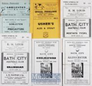 Selection of Non-league match programmes to include 1948/49 Gorleston v Yarmouth Town, Bath City v