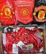 Selection of Manchester United Football Memorabilia to include 3D players prints, pennants,