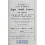 Scarce Wisden’s Rugby Football Almanack 1924-5: Much sought-after second of only three editions of