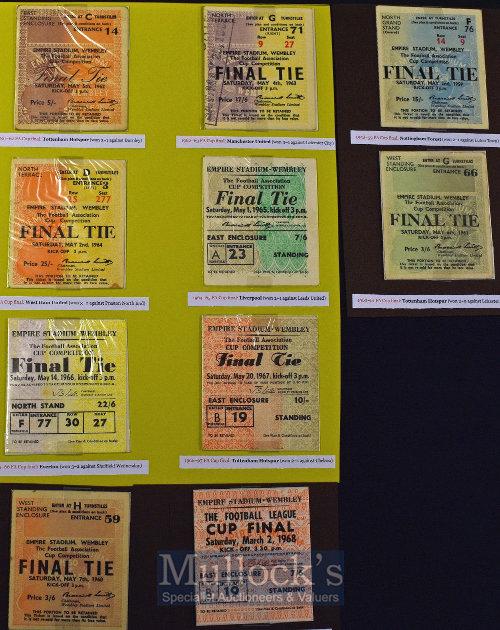 Selection of FAC match tickets to include 1959, 1960, 1961, 1962, 1963, 1964, 1965, 1966, 1967 and