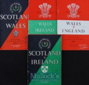 1955 Five Nations Foursome of Rugby Programmes (4): all in good condition, the Cardiff issues for
