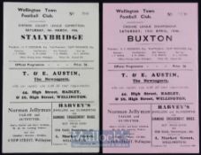 1945/46 Wellington Town v Buxton football programme 13 April 1946, v Stalybridge Celtic 9 March 1946