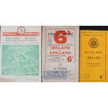 1950 and 1951 Irish Rugby Programmes (3): England v Ireland 4pp card, Twickenham 1950; with the