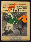 1963 South Africa v Australia Rugby Programme, 4th test including rare team sheet: 36 pp National