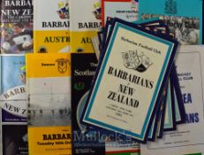 1954-1993 Barbarians Rugby Programme Collection (27): Good selection from matches against clubs