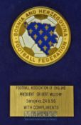 Euro ~96 Presentation medal awarded to Sir Bert Millichip Football Association President 24.6.96. at
