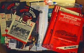 Manchester Utd selection of football programmes 1960~s/1970~s, supporters year books, brief (