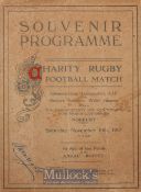 Very Rare WW1 1917 Wartime Rugby Programme, Australian Imperial Force v Reserve Battalion, Welsh