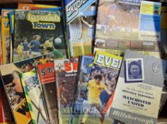 Collection of Manchester Utd away football programmes mainly 1970~s/1980~s, some earlier noted